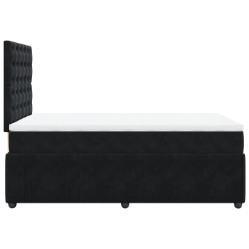 Pat box spring cu saltea, negru, 120x200 cm, catifea - Img 6