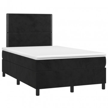 Pat box spring cu saltea, negru, 120x200 cm, catifea - Img 3