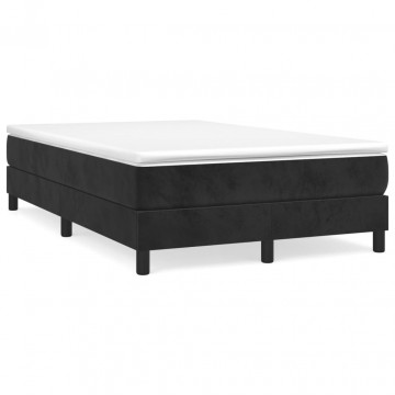 Pat box spring cu saltea, negru, 120x200 cm, catifea - Img 2
