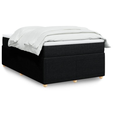 Pat box spring cu saltea, negru, 120x200 cm, textil - Img 1