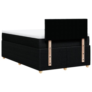 Pat box spring cu saltea, negru, 120x200 cm, textil - Img 5