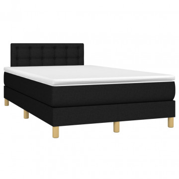 Pat box spring cu saltea, negru, 120x200 cm, textil - Img 3