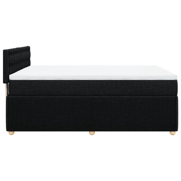 Pat box spring cu saltea, negru, 140x200 cm, textil - Img 8
