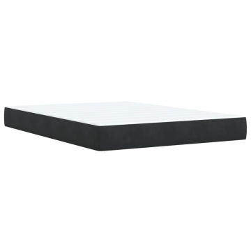 Pat box spring cu saltea, negru, 160x200 cm, catifea - Img 5