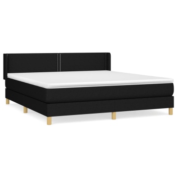 Pat box spring cu saltea, negru, 180x200 cm, catifea - Img 2