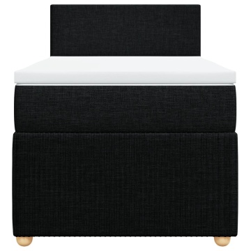 Pat box spring cu saltea, negru, 80x200 cm, textil - Img 5