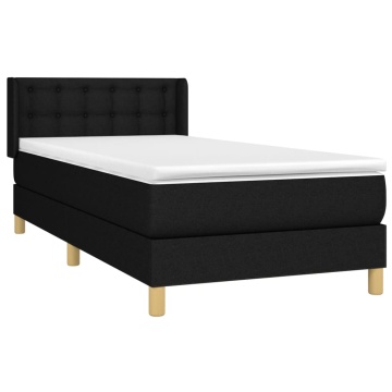 Pat box spring cu saltea, negru, 80x200 cm, textil - Img 3