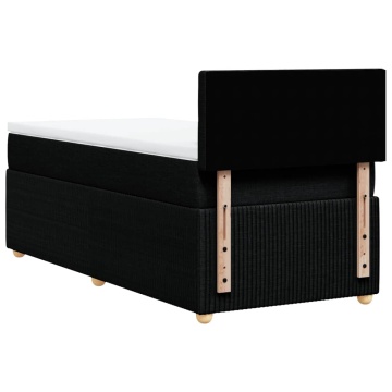 Pat box spring cu saltea, negru, 90x190 cm, textil - Img 5