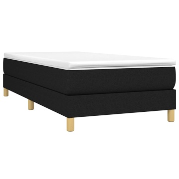 Pat box spring cu saltea, negru, 90x200 cm, textil - Img 3