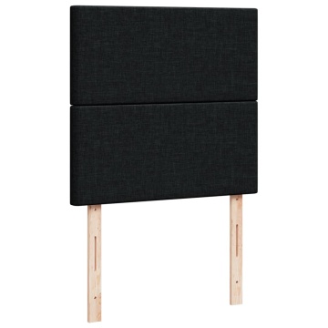 Pat box spring cu saltea, negru, 90x200 cm, textil - Img 6