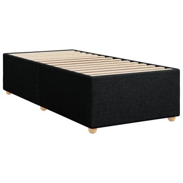 Pat box spring cu saltea, negru, 90x200 cm, textil - Img 7