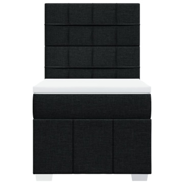 Pat box spring cu saltea, negru, 90x200 cm, textil - Img 5