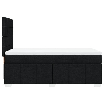 Pat box spring cu saltea, negru, 90x200 cm, textil - Img 8