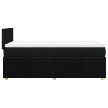 Pat box spring cu saltea, negru, 90x200 cm, textil - Img 6