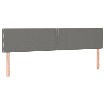Pat cu arcuri, saltea și LED, gri închis, 160x200 cm, textil - Img 6