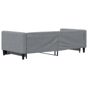 Pat de zi cu extensie, gri deschis, 90x200 cm, textil - Img 8