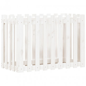 Pat înălțat grădină design gard alb 100x50x70cm lemn pin tratat - Img 4