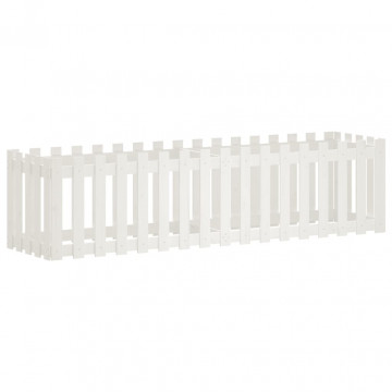 Pat înălțat grădină design gard alb 200x50x50cm lemn pin tratat - Img 2