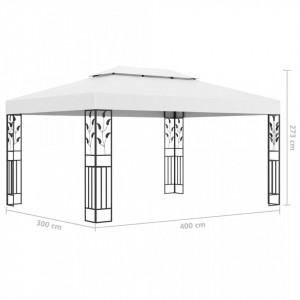 Pavilion cu acoperiș dublu, alb, 3 x 4 m - Img 5