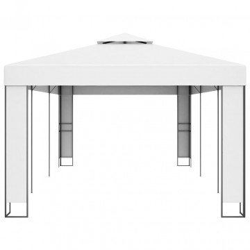 Pavilion cu acoperiș dublu, alb, 3 x 6 m - Img 2