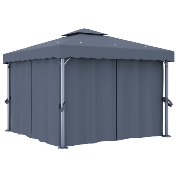 Pavilion cu perdea, antracit, 3 x 3 m, aluminiu - Img 1