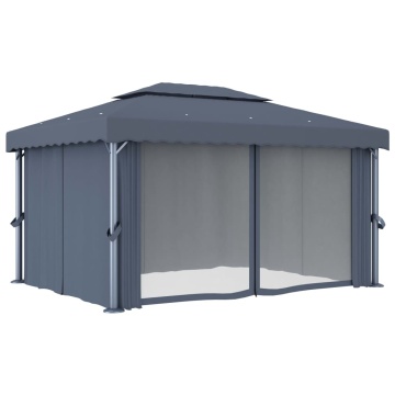 Pavilion cu perdea, antracit, 4 x 3 m, aluminiu - Img 3
