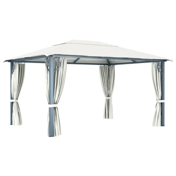 Pavilion cu perdele, crem, 400 x 300 cm, aluminiu - Img 8