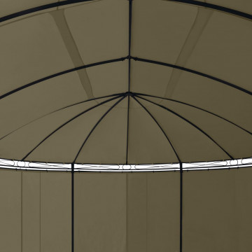 Pavilion cu perdele, gri taupe, 520x349x255 cm, 180 g/m² - Img 4