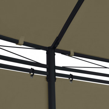 Pavilion cu perdele, gri taupe, 520x349x255 cm, 180 g/m² - Img 6
