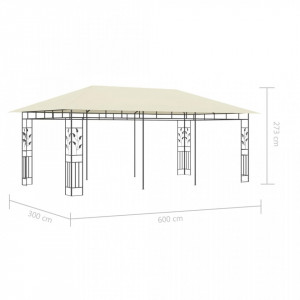 Pavilion cu plasă anti-țânțari, crem, 6 x 3 x 2,73 m - Img 5
