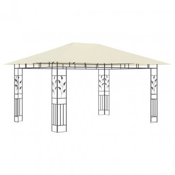 Pavilion cu plasă anti-țânțari & lumini LED crem 4x3x2,73m - Img 8