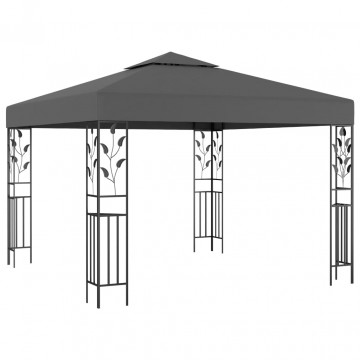 Pavilion cu șir de lumini LED, antracit, 3x3 m - Img 3