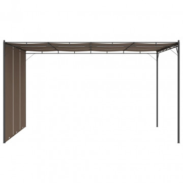 Pavilion de grădină cu perdea laterală, gri taupe, 4x3x2,25 m - Img 3