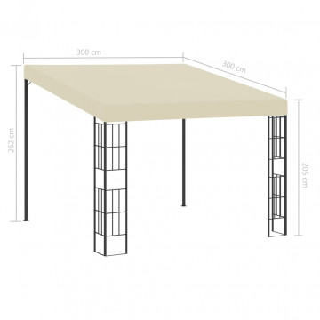 Pavilion de perete, crem, 3 x 3 m, material textil - Img 6
