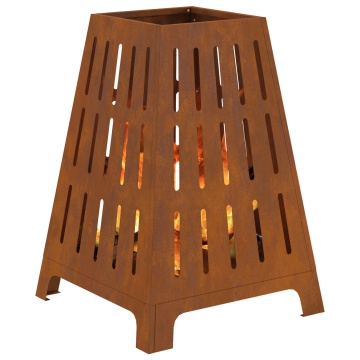 Păză de foc cuadrată 50x50x70 cm Oțel rezistent la intemperii - Img 3