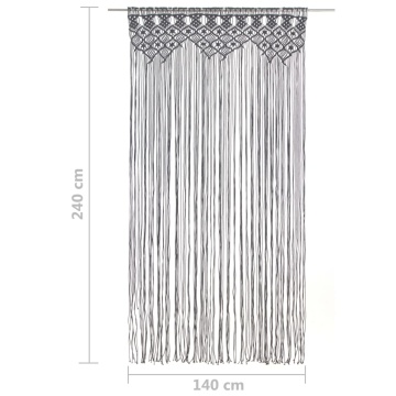 Perdea macrame, antracit, 140 x 240 cm, bumbac - Img 5