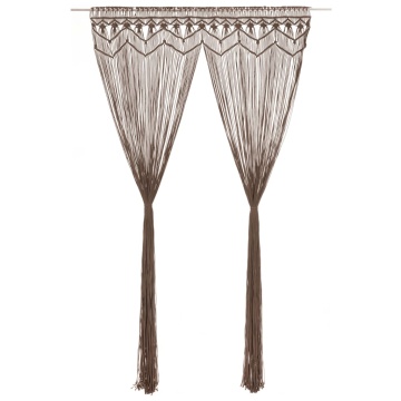 Perdea macrame, gri taupe,140 x 240 cm, bumbac - Img 1
