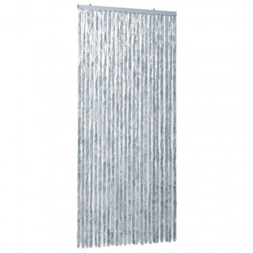 Perdea pentru insecte, alb și gri, 100x230 cm, chenille - Img 2