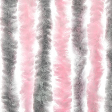 Perdea pentru insecte, gri argintiu și roz, 90x200 cm, chenille - Img 7