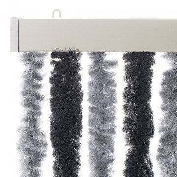 Perdea pentru insecte, gri și negru, 100x230 cm, chenille - Img 4