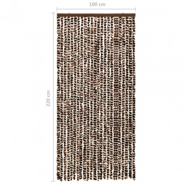 Perdea pentru insecte, maro și alb, 100 x 220 cm, chenille - Img 5