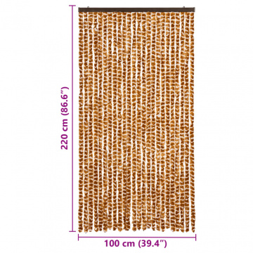 Perdea pentru insecte, ocru și alb, 100 x 220 cm, chenille - Img 7