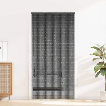 Perdele ușă cu insecte gri închis 90x220 cm bambus - Img 2