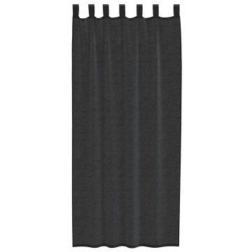 Perdele Voile cu buzunare pentru bare 2 buc Negru - Img 4