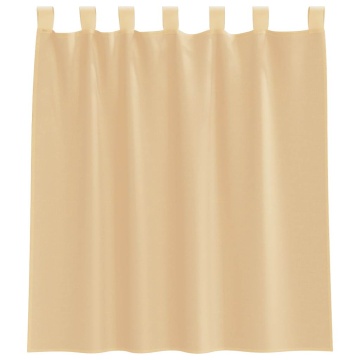 Perdele Voile cu buzunare pentru bare 2 buc Nisip - Img 4