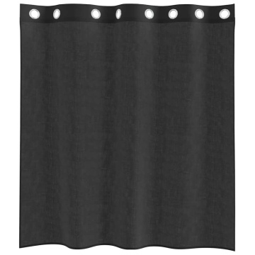 Perdele Voile cu Oeje 2 buc Negru 140x140 cm - Img 4