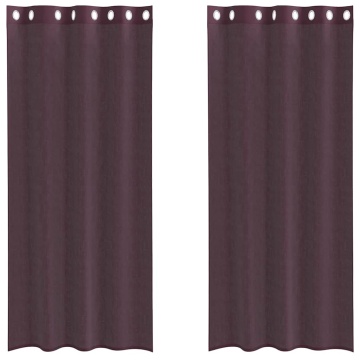 Perdele Voile cu Oelii 2 buc Violet 140x225 cm - Img 2