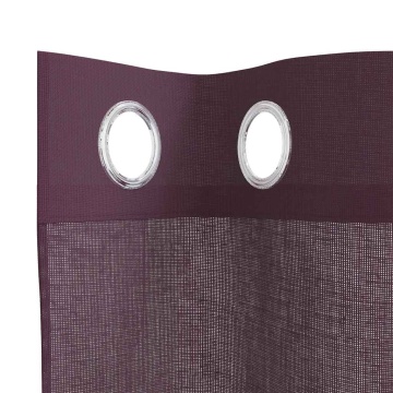 Perdele Voile cu Oelii 2 buc Violet 140x260 cm - Img 8