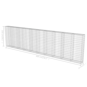 Perete gabion cu capace, 600 x 30 x 150 cm, oțel galvanizat - Img 5