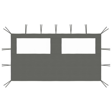 Perete lateral foișor cu ferestre, 4x2 m, antracit - Img 1